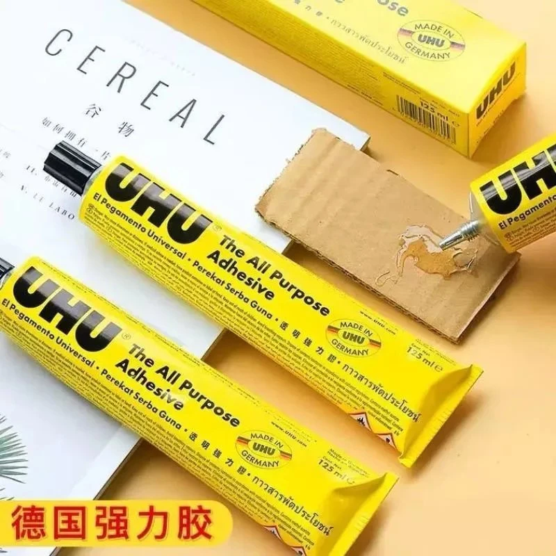 德国UHU胶水胶水强力透明胶皮革胶补衣胶学生用模型胶水35ML