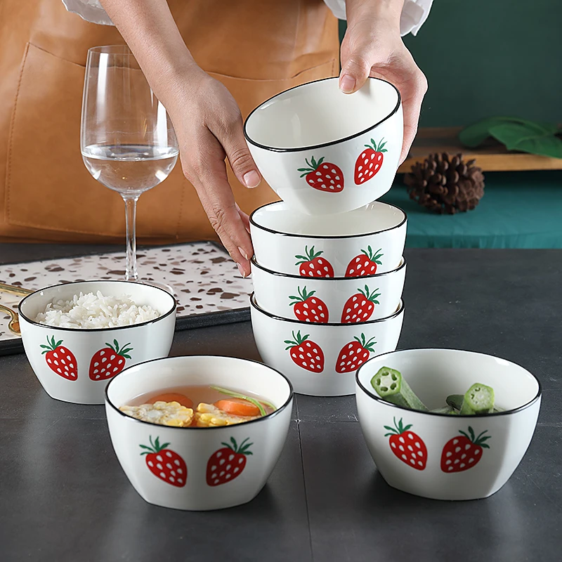 碗子陶瓷米饭碗家用吃饭碗网红碗创意面碗汤碗沙拉点心水果碗