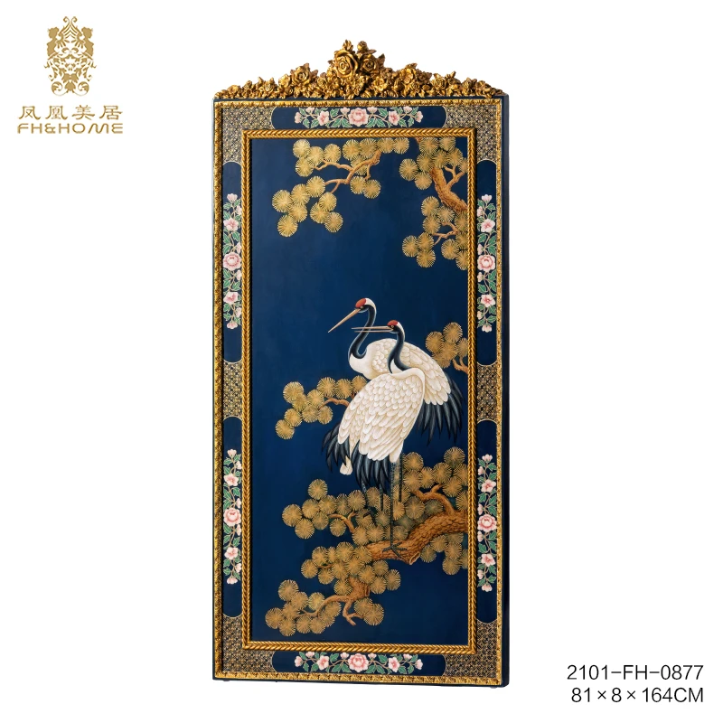 FH&HOME/凤凰美居欧式轻奢手工彩绘家居装饰画工艺挂画绘画