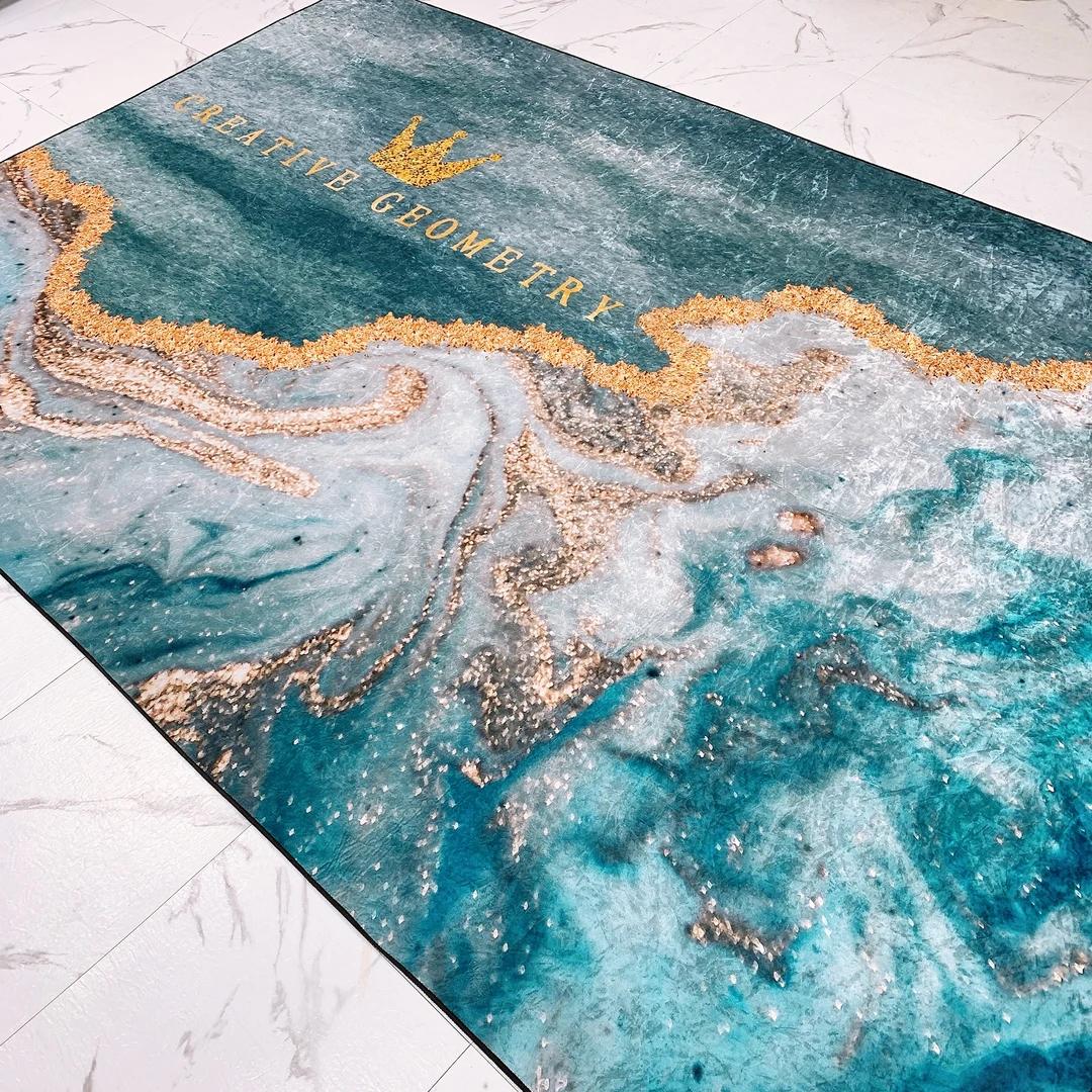 BY636金钻绒【鎏金皇冠】轻奢简约现代北欧客厅沙发茶几地毯