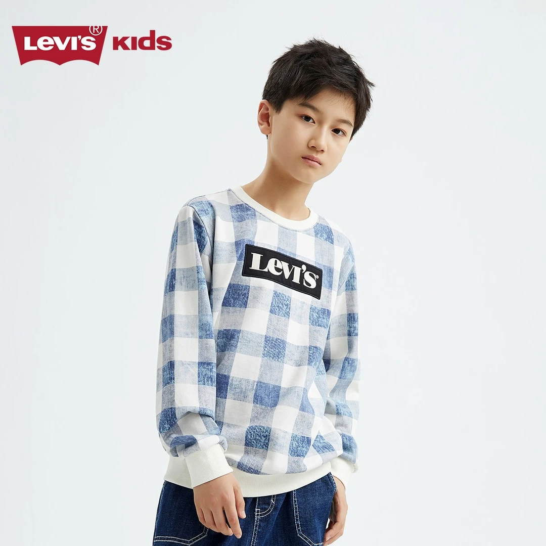 【旗舰店】Levi's 李维斯男女童春季时尚舒适圆领卫衣LVB-FW-D144