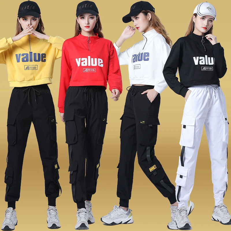 广场舞服新款曳步舞运动装秋季时尚减龄棉鬼步舞衣服套装女舞蹈服