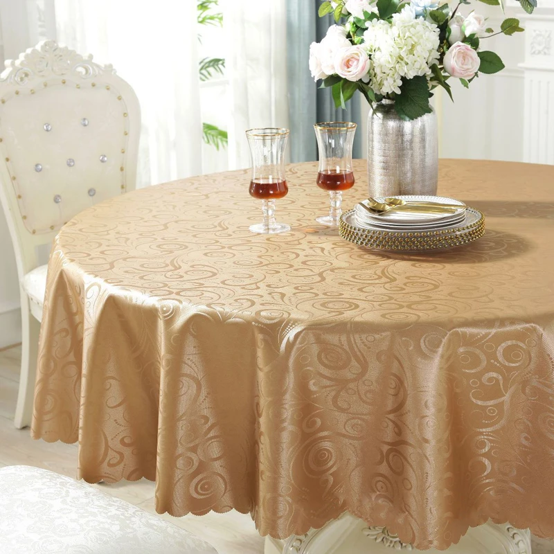 【斯典】圆桌桌布防水免洗防烫圆形台布饭店餐布圆桌布