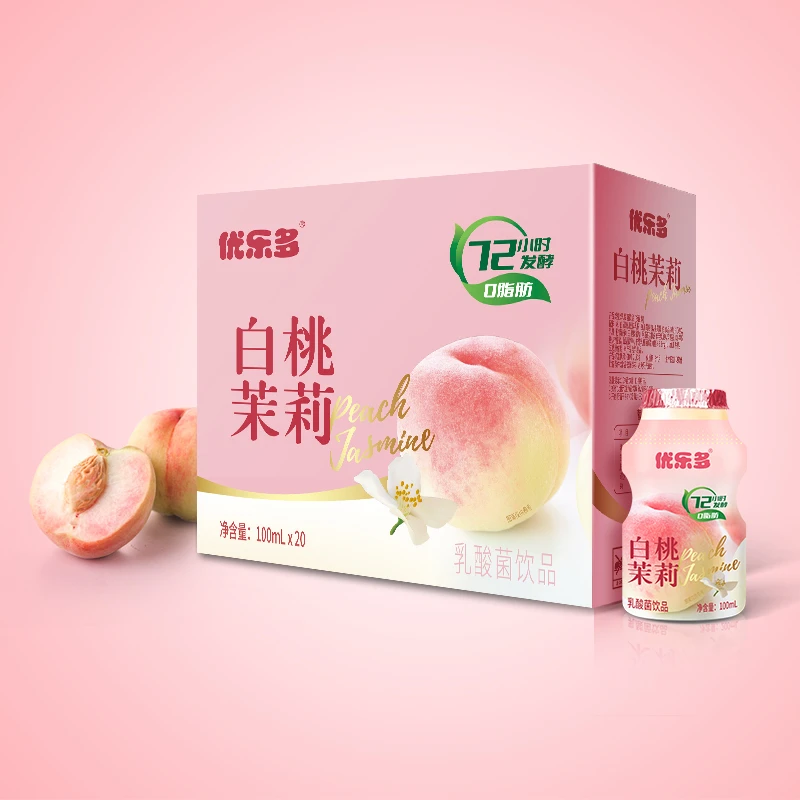 优乐多白桃茉莉味乳酸菌100ml*20瓶00发酵小瓶脱脂添加餐后