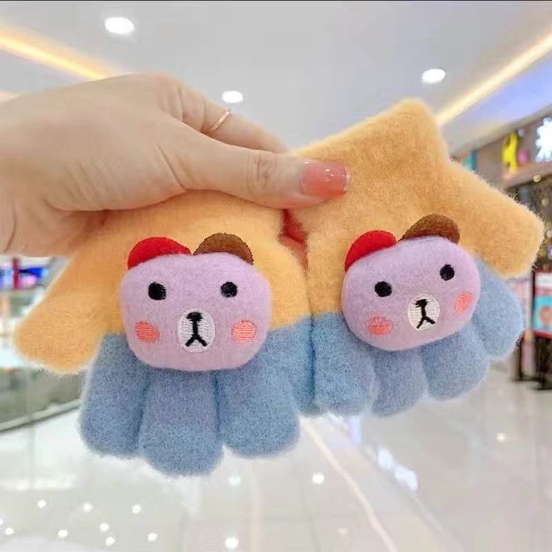 宝宝手套儿童保暖手套秋冬季幼儿1-3岁0-2男女童小孩可爱宝宝五指