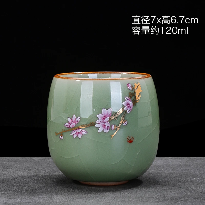 陶瓷功夫茶杯家用单个主人杯茶杯品茗杯小杯子单只主人杯茶具单杯