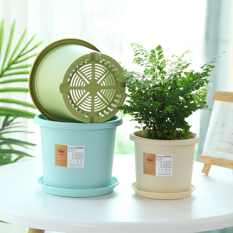 四季花盆北欧简约盆2021新款加厚加仑盆大号月季绿植塑料树脂花盆