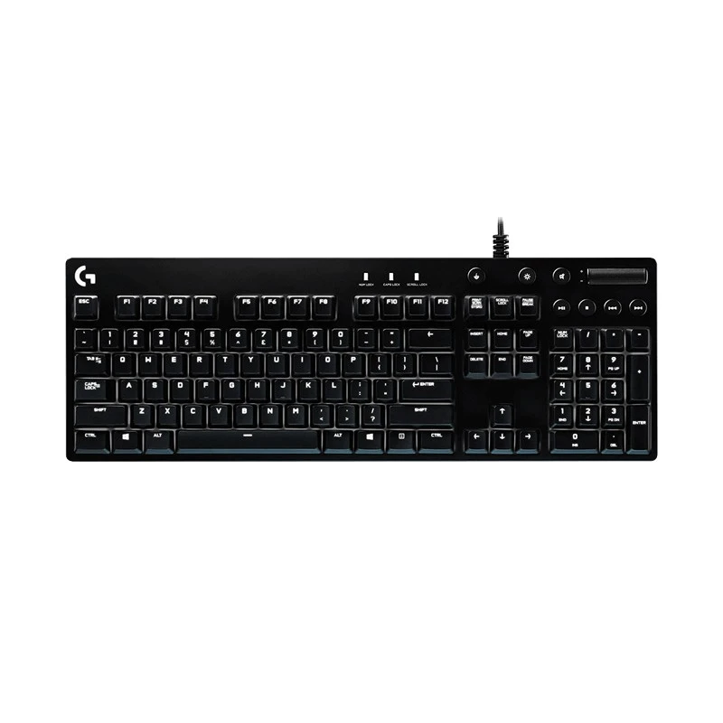 95新 Logitech/罗技 610有线机械键盘樱桃Cherry轴红茶青背光游戏