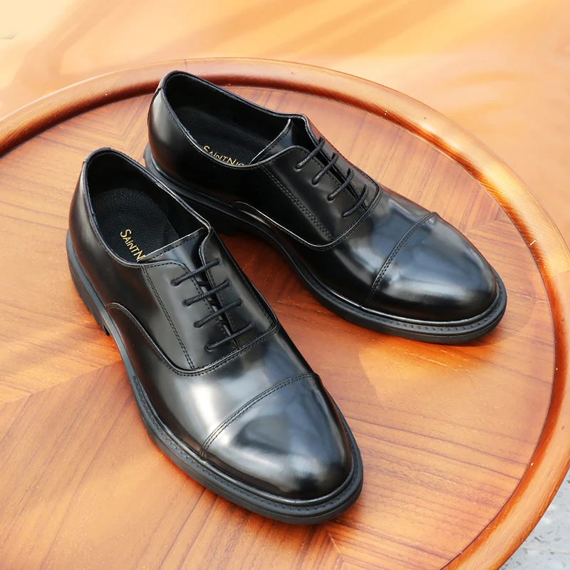 正装商务休闲真皮男士三接头皮鞋牛津亮正装鞋增高厚底软底手工