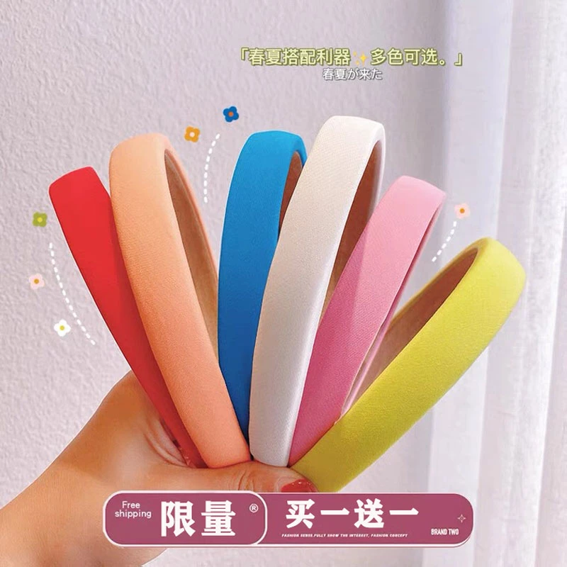 义佰满分2个装彩色海绵发箍百搭少女森系增高颅顶网红显脸小头箍