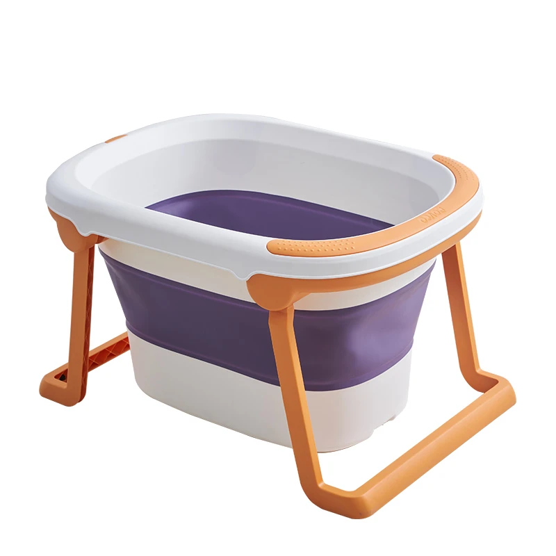 日康婴幼儿浴桶宝宝洗澡桶沐浴盆大号加厚加高可折叠浴桶