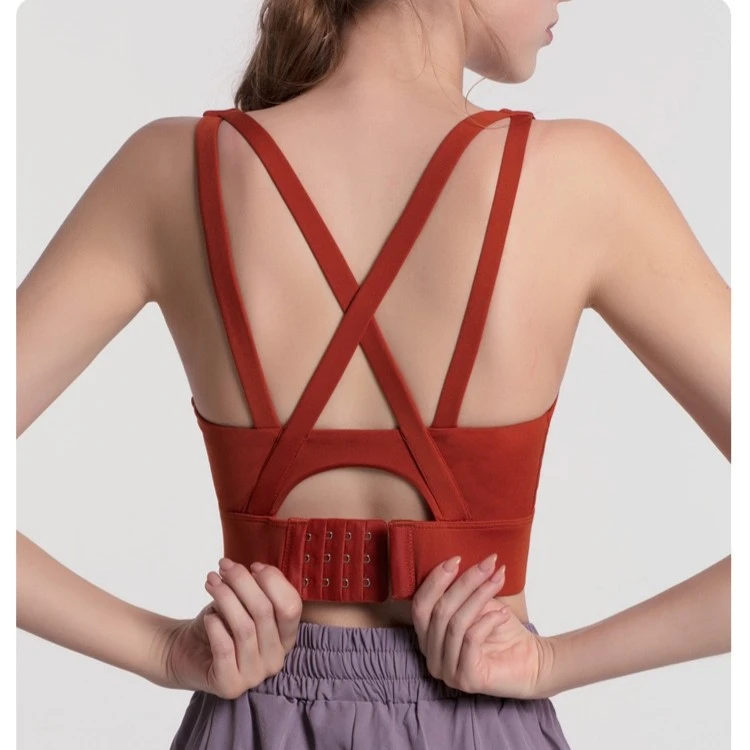 高强度减震聚拢瑜伽健身舞蹈定型快干运动美背背心一体式703