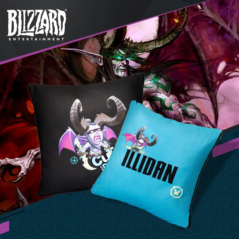 blizzard暴雪官方游戏周边魔兽世界伊利丹优质印花抱枕/抱枕毯