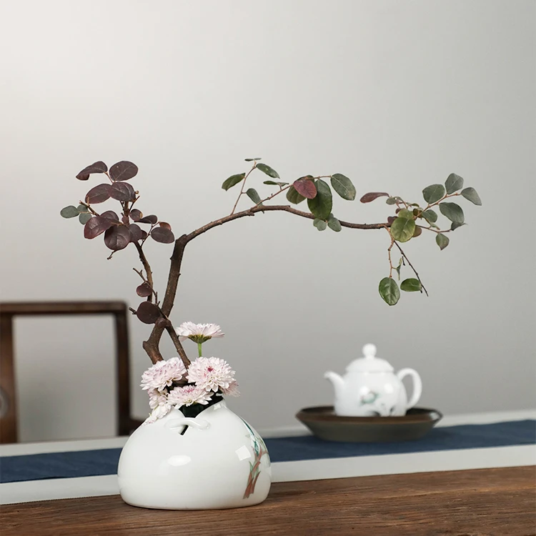 官润窑陶瓷手工手绘花器水培茶桌摆件客厅插花创意简约装饰品水养