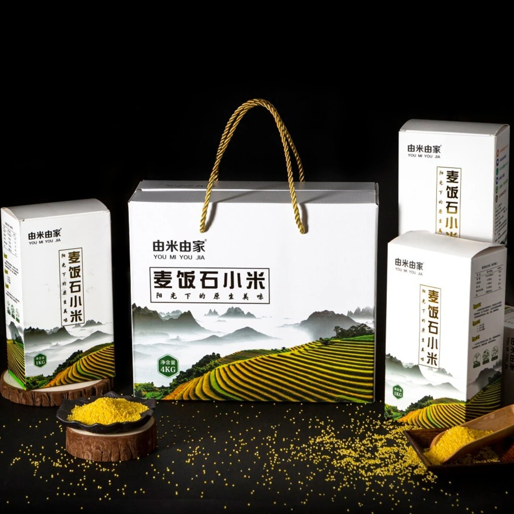 由米由家  麦饭石小米4kg 真空包装礼盒 颗粒饱满