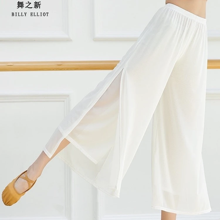 古典舞白纱裤练功服女夏天裤子垂感演出服女飘逸舞蹈阔腿裤现代舞