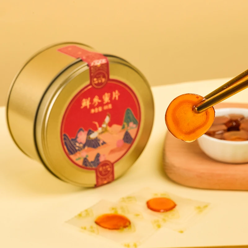 张太和鲜参蜜片65g（约50片）/罐*3罐 甜蜜参片