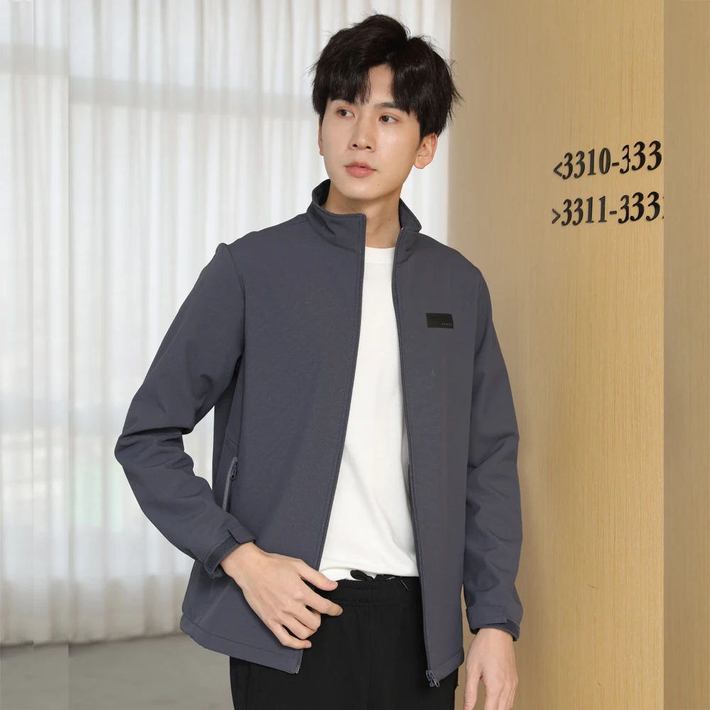 阿珂姆软壳衣外套加绒秋季男士休闲立领商务夹克弹力保暖户外运动