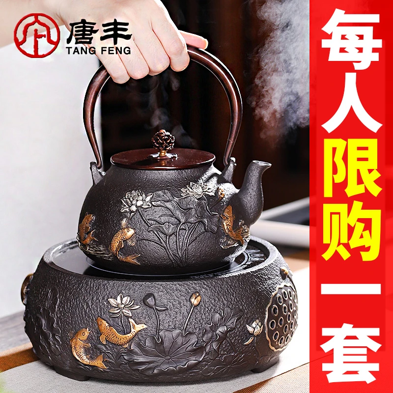 唐丰铁壶铸铁泡茶专用烧水壶大容量煮茶器仿手工铁茶壶煮水壶套装