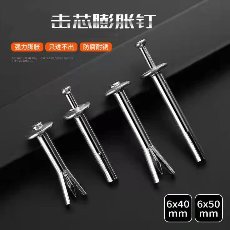 WEKECY击芯膨胀钉壁虎钉强力敲击水泥墙快速打入式膨胀螺丝不锈钢