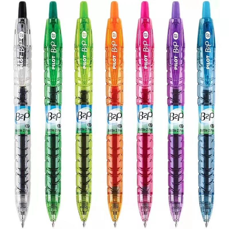 美版宝特瓶中性笔矿泉水瓶笔杆书写流畅顺滑不断墨彩色透明笔限定