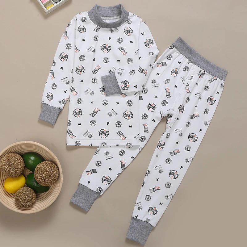 春秋儿童内衣套装秋冬男童女童保暖儿童秋衣套装纯棉100%全棉长袖