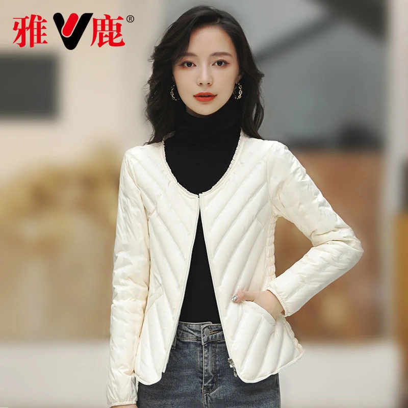 V/雅鹿羽绒服内胆女秋冬马甲新款修身时尚内穿短款白鸭绒薄款背心