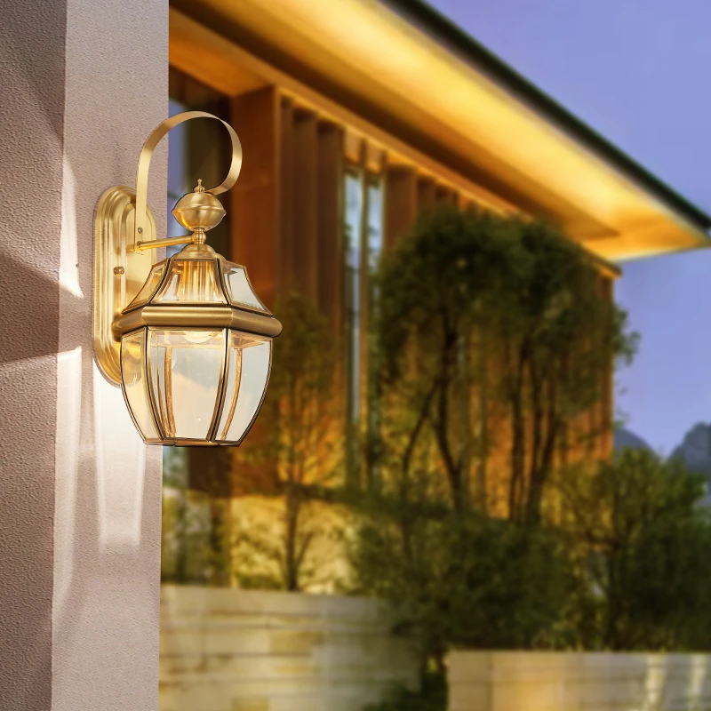 全铜户外防水大门led花园壁灯别墅楼梯阳台过道门口走廊灯过道灯