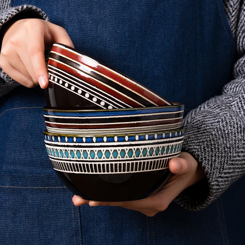 陶瓷碗单个家用创意个性面碗汤碗沙拉碗6英寸大号 微波炉专用餐具