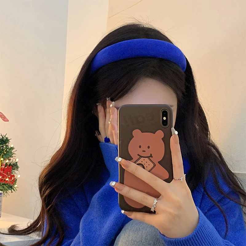 布艺发饰 克莱因蓝色海绵发箍宽边洗脸头箍发饰