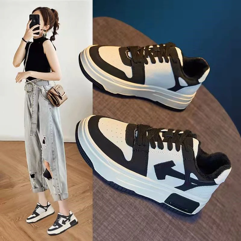 韩版拼色低帮小白鞋女2022爆款潮酷百搭时尚休闲鞋春秋新款板鞋 h