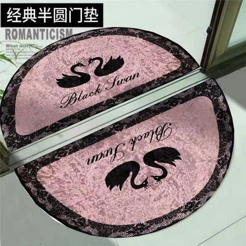 天鹅半圆地垫 卧室门口    金钻绒
