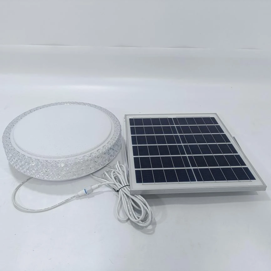 太阳能吸顶灯灯罩卧室灯卧室家用亚克力白光暖光水晶灯饰客厅照明