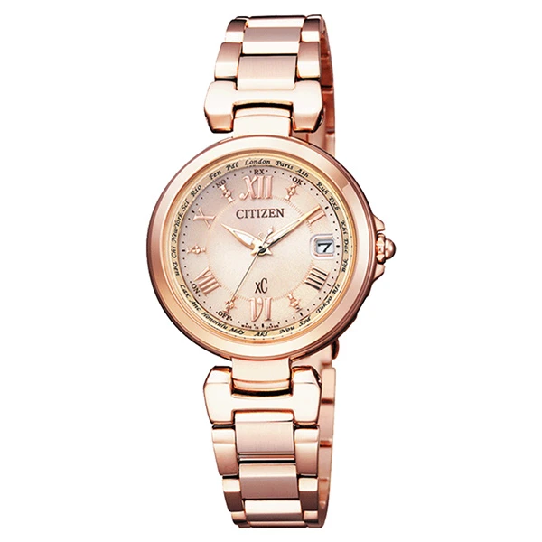 西铁城(CITIZEN)XC系列光动能蓝宝石多局电波女手表EC1032-54X
