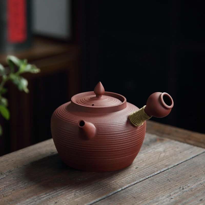善古 耐热红泥砂铫壶500ml电陶炉围炉煮茶器炭炉烧潮汕功夫茶具