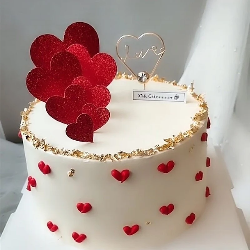 情人节蛋糕装饰插件爱心蛋糕插牌心形LOVE插卡情侣甜品台装扮