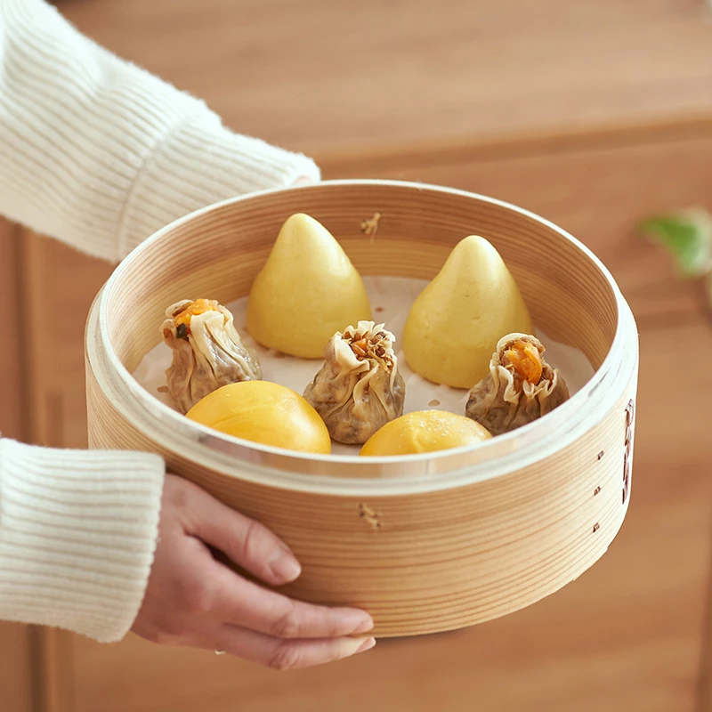 原来 柳杉木小蒸笼家用迷你蒸笼蒸包子馒头笼屉小笼包蒸笼蒸屉