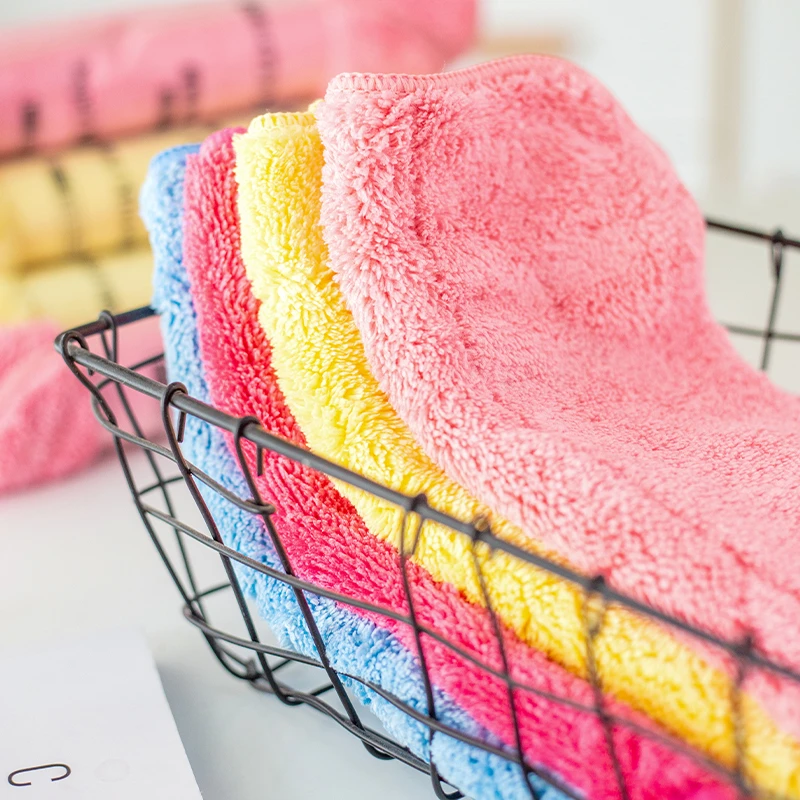 【3条装】双层超细纤维吸水抹布 家务清洁 珊瑚绒不掉毛强吸水