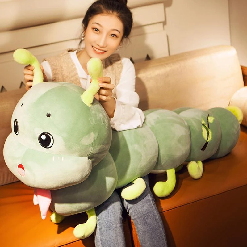 毛毛虫毛绒玩具可爱公仔儿童抱枕玩偶长条枕床上侧睡觉专用布娃娃