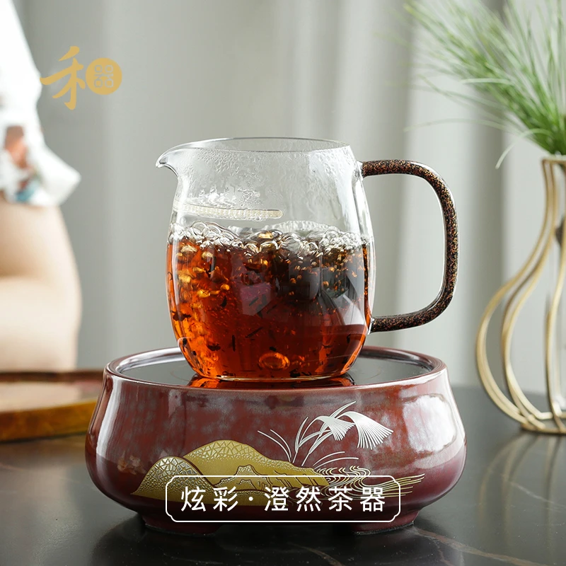 禾器炫彩·澄然煮茶器 高硼硅 玻璃茶具 公道杯  建议容量：550ml