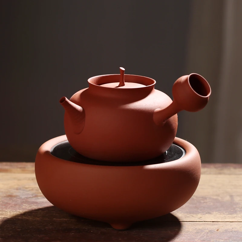 陶壶烧水壶手拉砂铫壶日式侧把壶明德园煮茶复古手工耐热电陶炉