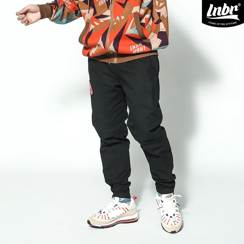 保暖卫裤加厚冬季加绒LIGHTNING BEAR LNBR 拼接休闲长裤 男女