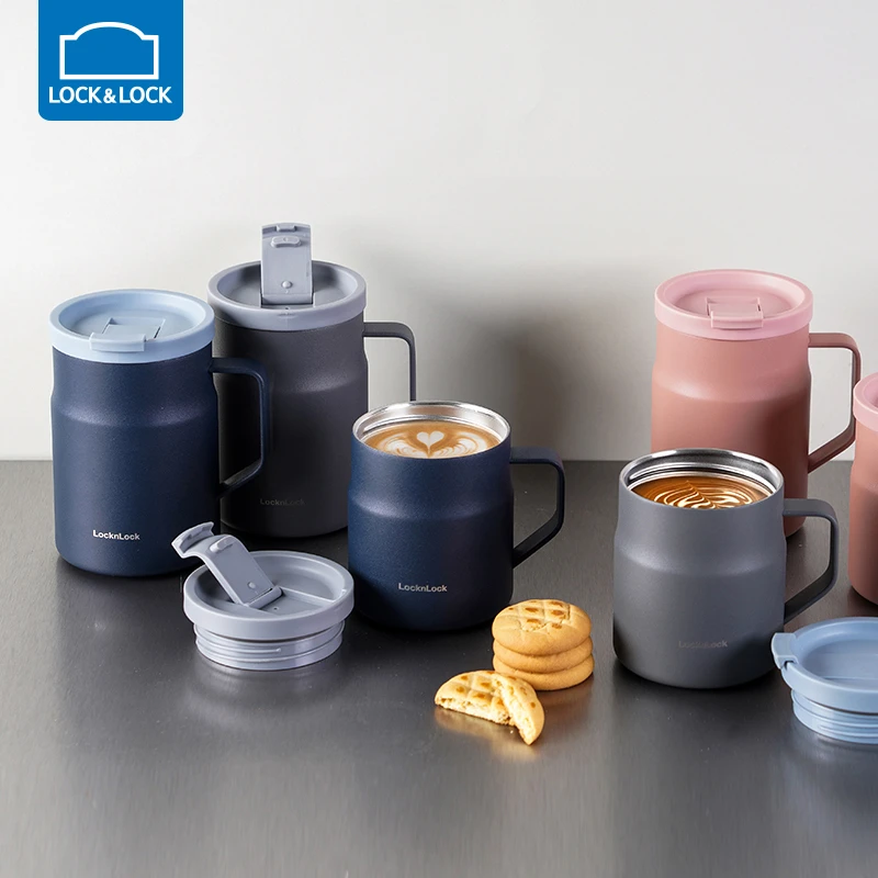 【推荐】乐扣乐扣遇见惬意马克杯保温杯女咖啡杯带盖大容量商用