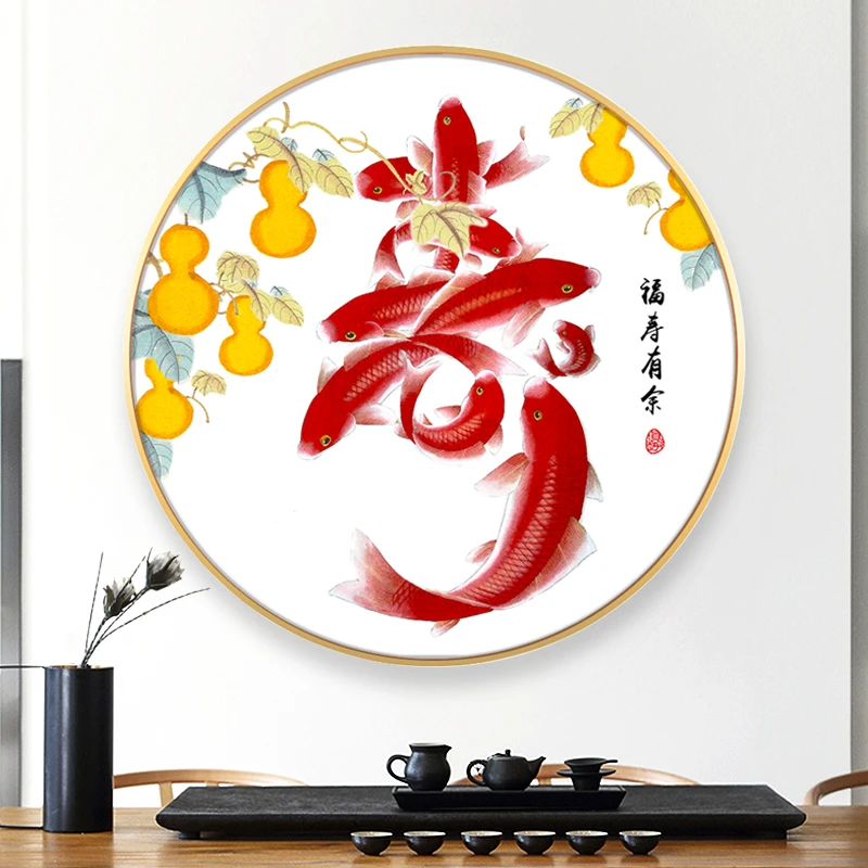 【正品】蒙娜丽莎十字绣福寿有余小件 简约祝福客厅挂件 宝藏文创