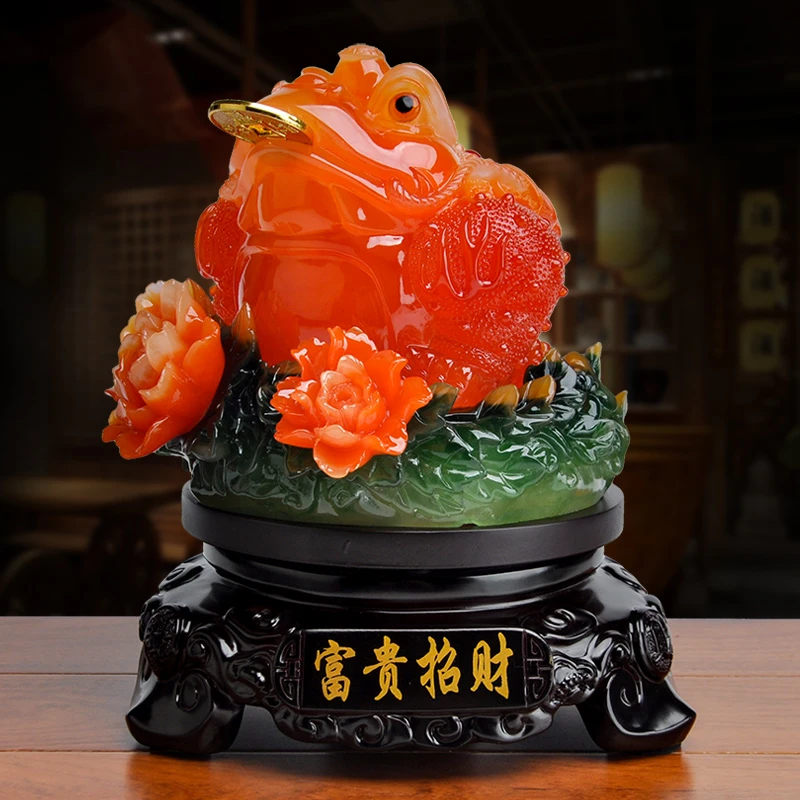 旋转金蟾蜍家居饰品店铺公司开业大吉送礼办公室吉祥工艺品摆件