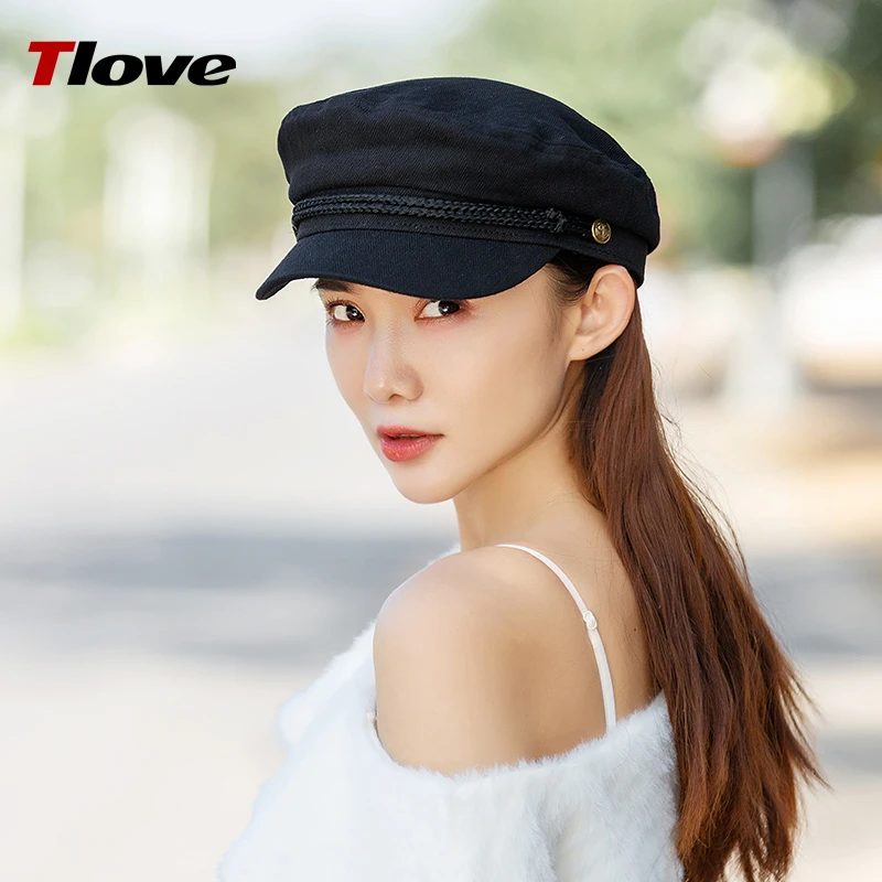 4094时尚百搭女士韩版鸭舌帽户外休闲秋季平顶帽运动接头复古帽子