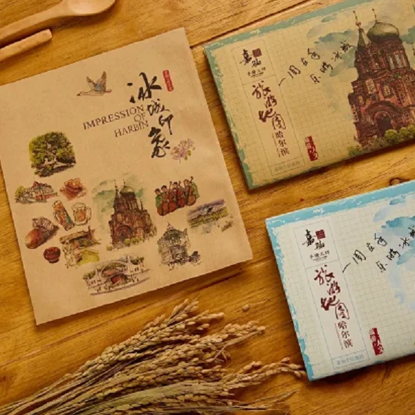 手绘文化创意城市明信片地图