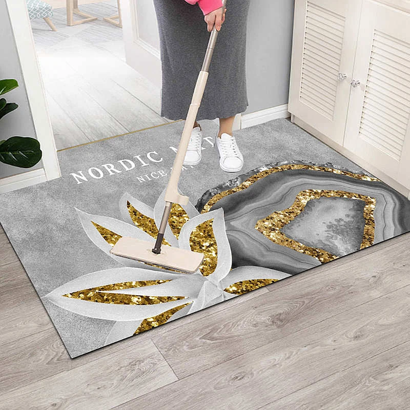 福居金钻绒 百搭 吸水防滑入户地垫地毯防滑耐磨免洗机洗中式几何