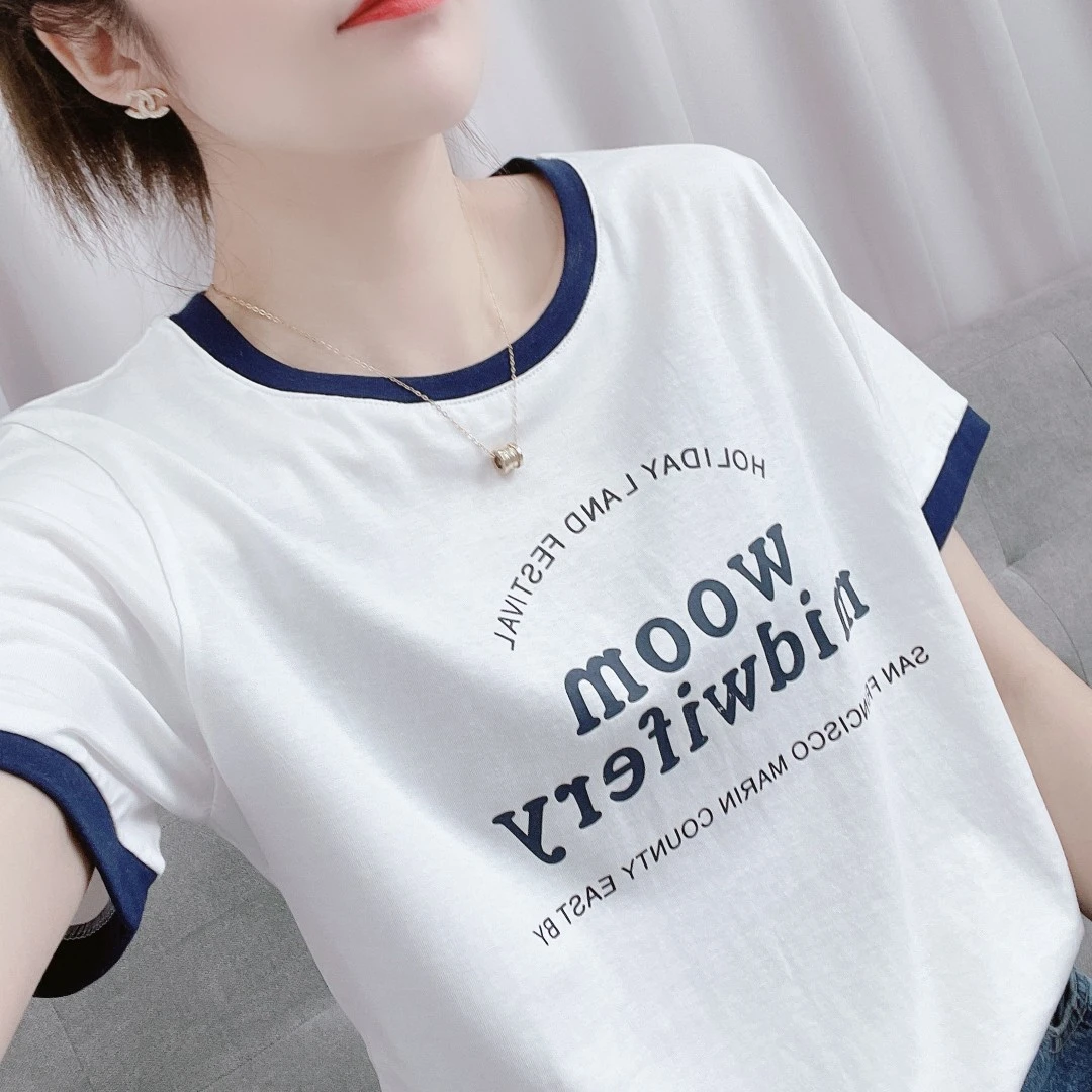 T118【美轩可服饰】时尚休闲百搭夏季T恤0111
