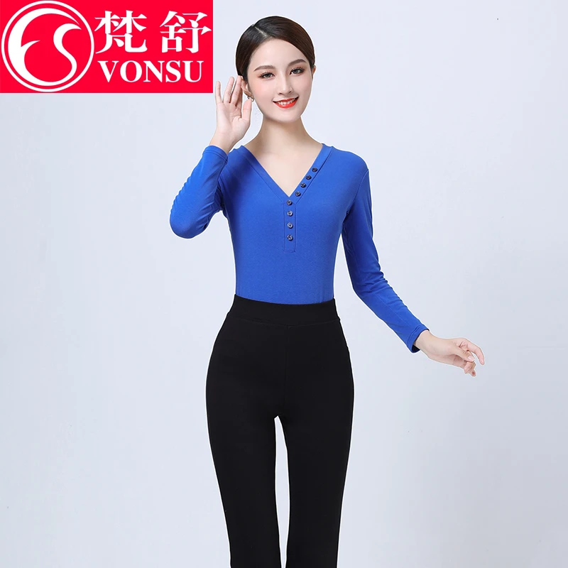 【姿帆推荐】梵舒优雅形体礼仪套装练功形体服上衣气质长袖XT5976